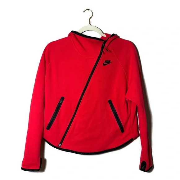 Nike Tech Butterfly Women's Red Athletic Hoodie Cropped Jacket Size Small - Picture 3 of 14
